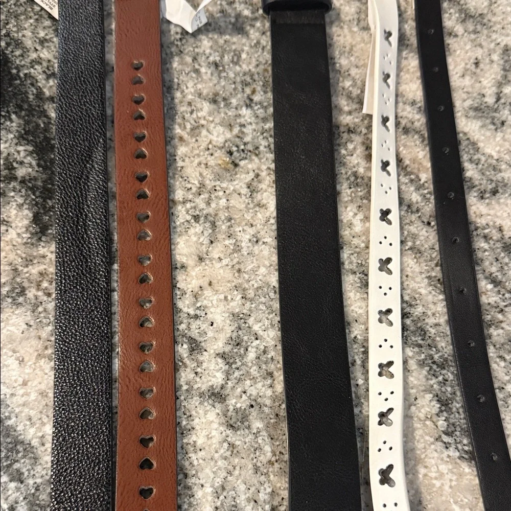 NWT 5 Cat & Jack kids Belt Black, Brown, White. 2 reversible to pi and purple. S